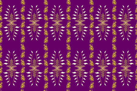 Seamless pattern with interesting doodles on colorfil background. Pano. Raster illustration.の写真素材
