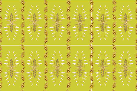 Seamless pattern with interesting doodles on colorfil background. Pano. Raster illustration.の写真素材