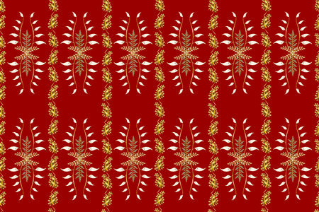 Seamless pattern with interesting doodles on colorfil background. Pano. Raster illustration.の写真素材