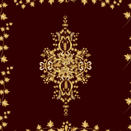 Seamless pattern with interesting doodles on colorfil background. Raster illustration.の写真素材