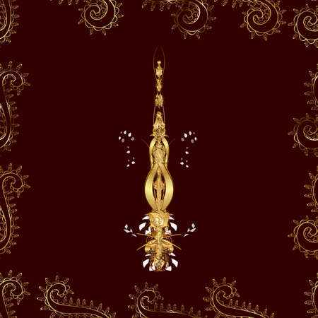 Seamless pattern with interesting doodles on colorfil background. Raster illustration.の写真素材
