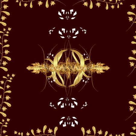 Seamless pattern with interesting doodles on colorfil background. Raster illustration.の写真素材