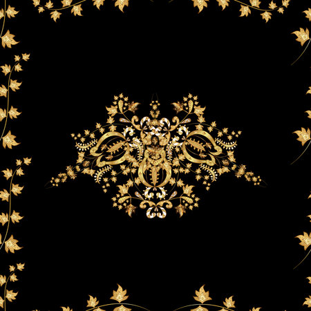 Seamless pattern with interesting doodles on colorfil background. Raster illustration.の写真素材
