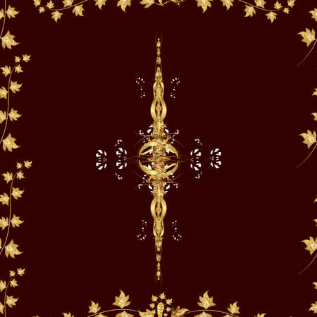 Seamless pattern with interesting doodles on colorfil background. Raster illustration.の写真素材