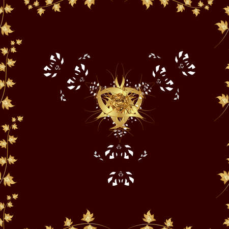 Seamless pattern with interesting doodles on colorfil background. Raster illustration.の写真素材