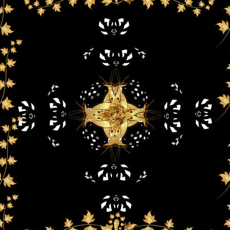 Seamless pattern with interesting doodles on colorfil background. Raster illustration.の写真素材