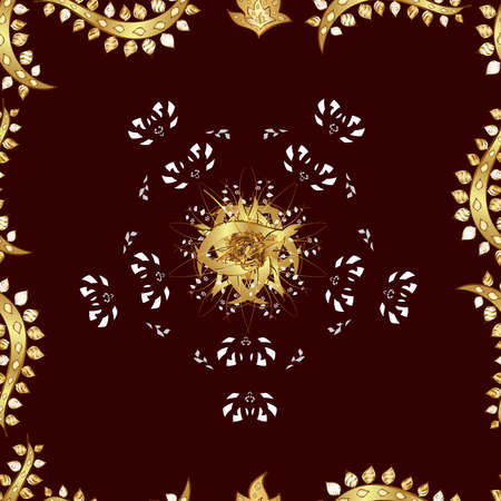 Seamless pattern with interesting doodles on colorfil background. Raster illustration.の写真素材