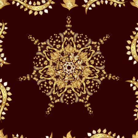 Seamless pattern with interesting doodles on colorfil background. Raster illustration.の写真素材