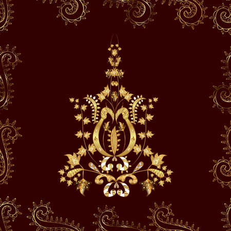 Seamless pattern with interesting doodles on colorfil background. Raster illustration.の写真素材