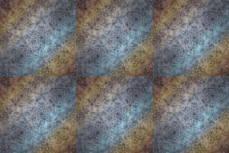 pattern with interesting doodles on colorfil background. Pano. Raster illustration.