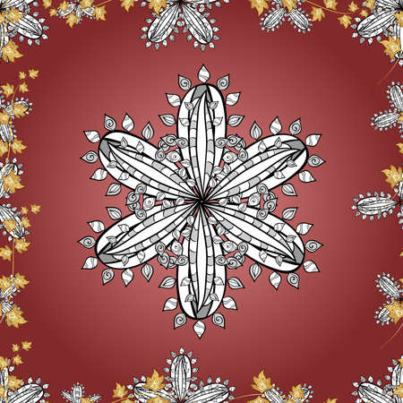 seamless floral doodles pattern on colorful background. Cute and nice illustration.の写真素材