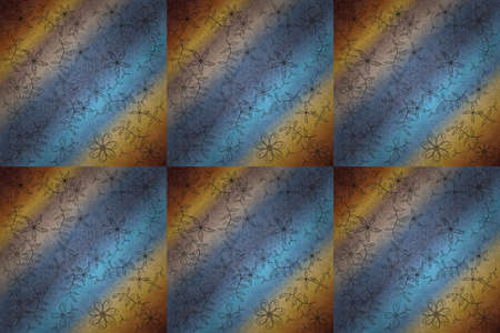 pattern with interesting doodles on colorfil background. Pano. Raster illustration.の写真素材