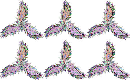 Pano with raster colorful doodles on white backgroundの写真素材