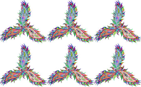 Pano with raster colorful doodles on white backgroundの写真素材