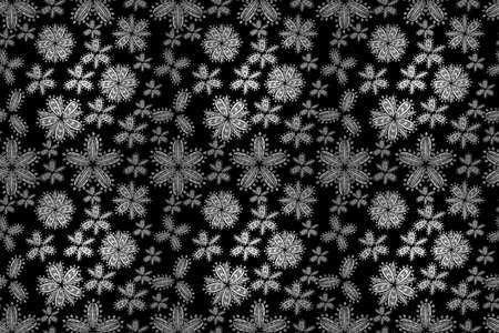 pano seamless raster floral pattern with white doodles flowersの写真素材