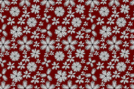 pano seamless raster floral pattern with white doodles flowersの写真素材