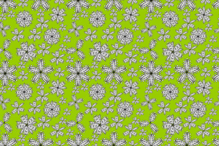 pano seamless raster floral pattern with white doodles flowersの写真素材