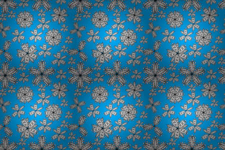 pano seamless raster floral pattern with white doodles flowersの写真素材
