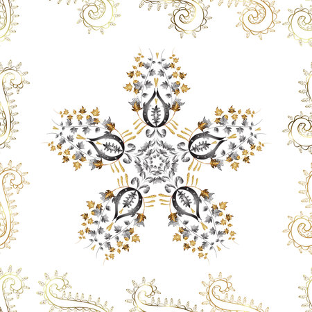 Seamless pattern with interesting doodles on colorfil background. Raster illustration.の写真素材