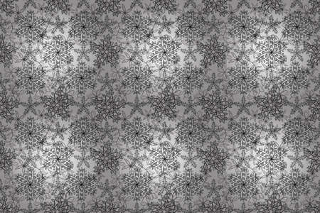 Seamless pattern with interesting doodles on colorfil background. Pano. Raster illustration.の写真素材