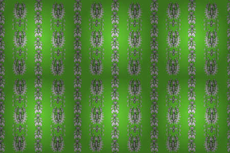 Seamless pattern with interesting doodles on colorfil background. Pano.の写真素材