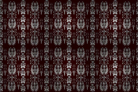 Seamless pattern with interesting doodles on colorfil background. Pano.の写真素材
