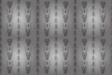 Seamless pattern with interesting doodles on colorfil background. Pano.