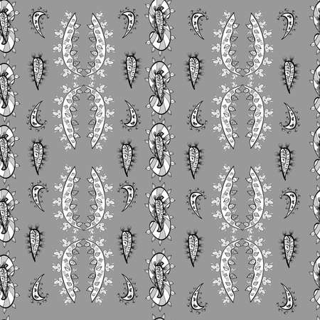 Seamless pattern with interesting doodles on colorfil background. Raster illustration.の写真素材