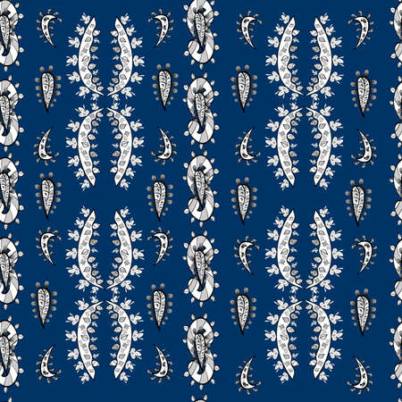 Seamless pattern with interesting doodles on colorfil background. Raster illustration.の写真素材