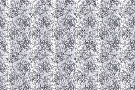 Seamless pattern with interesting doodles on colorfil background. Pano. Raster illustration.の写真素材