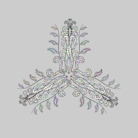 Pattern with interesting doodles on colorfil background.の写真素材