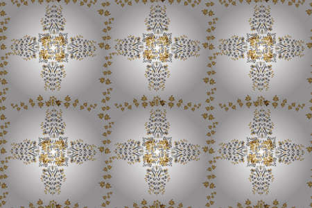 Seamless pattern with interesting doodles on colorfil background. Pano. Raster illustration.の写真素材