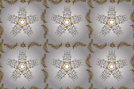 Seamless pattern with interesting doodles on colorfil background. Pano. Raster illustration.の写真素材