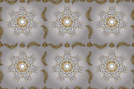 Seamless pattern with interesting doodles on colorfil background. Pano. Raster illustration.の写真素材