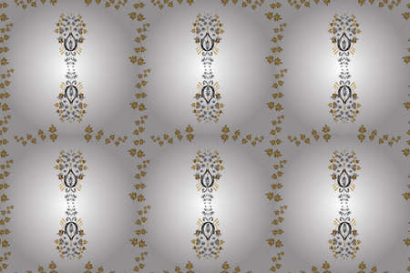 Seamless pattern with interesting doodles on colorfil background. Pano. Raster illustration.の写真素材