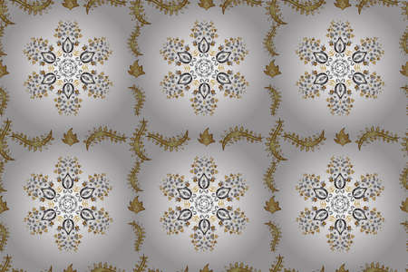 Seamless pattern with interesting doodles on colorfil background. Pano. Raster illustration.の写真素材