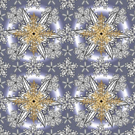 Seamless pattern with interesting doodles on colorfil background. Raster illustration.の写真素材