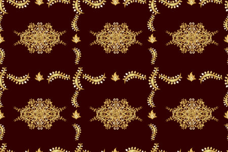 Seamless pattern with interesting doodles on colorfil background. Pano.の写真素材