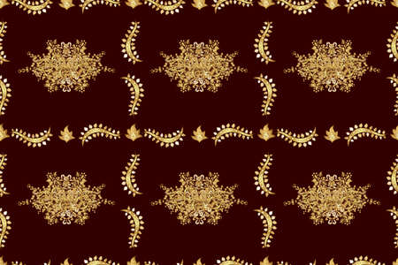 Seamless pattern with interesting doodles on colorfil background. Pano.の写真素材