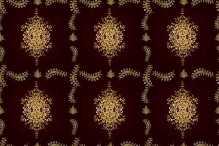 Seamless pattern with interesting doodles on colorfil background. Pano.の写真素材