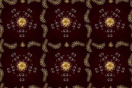 Seamless pattern with interesting doodles on colorfil background. Pano.の写真素材