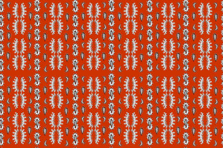 Seamless pattern with interesting doodles on colorfil background. Pano.の写真素材
