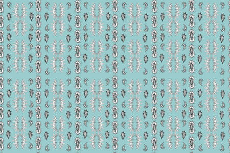 Seamless pattern with interesting doodles on colorfil background. Pano.の写真素材