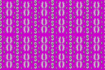 Seamless pattern with interesting doodles on colorfil background. Pano.の写真素材