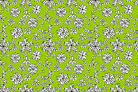 pano seamless raster floral pattern with white doodles flowersの写真素材