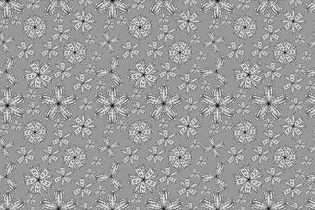 pano seamless raster floral pattern with white doodles flowersの写真素材