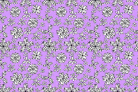 pano seamless raster floral pattern with white doodles flowersの写真素材