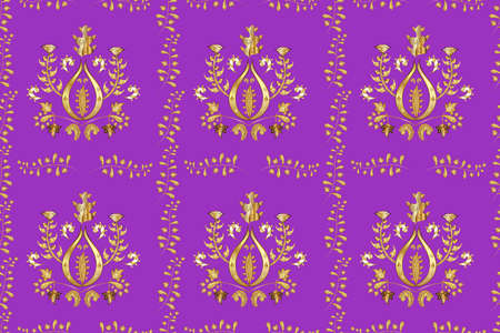 seamless pattern with golden vintage golden elementsの写真素材