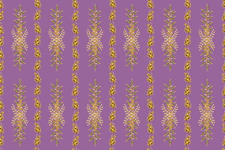 Seamless pattern with interesting doodles on colorfil background. Pano.の写真素材