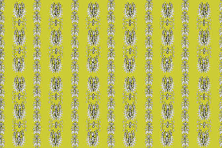 Seamless pattern with interesting doodles on colorfil background. Pano.の写真素材